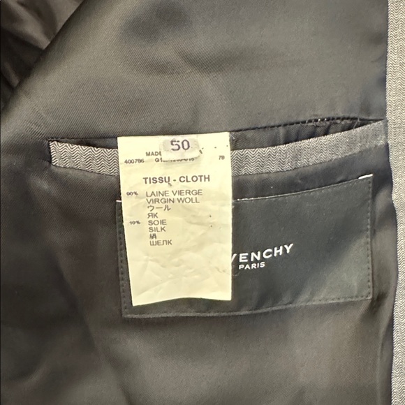 Givenchy mens 40R gray solid wool silk blend 2-button modern sport coat EUC - Picture 6 of 6